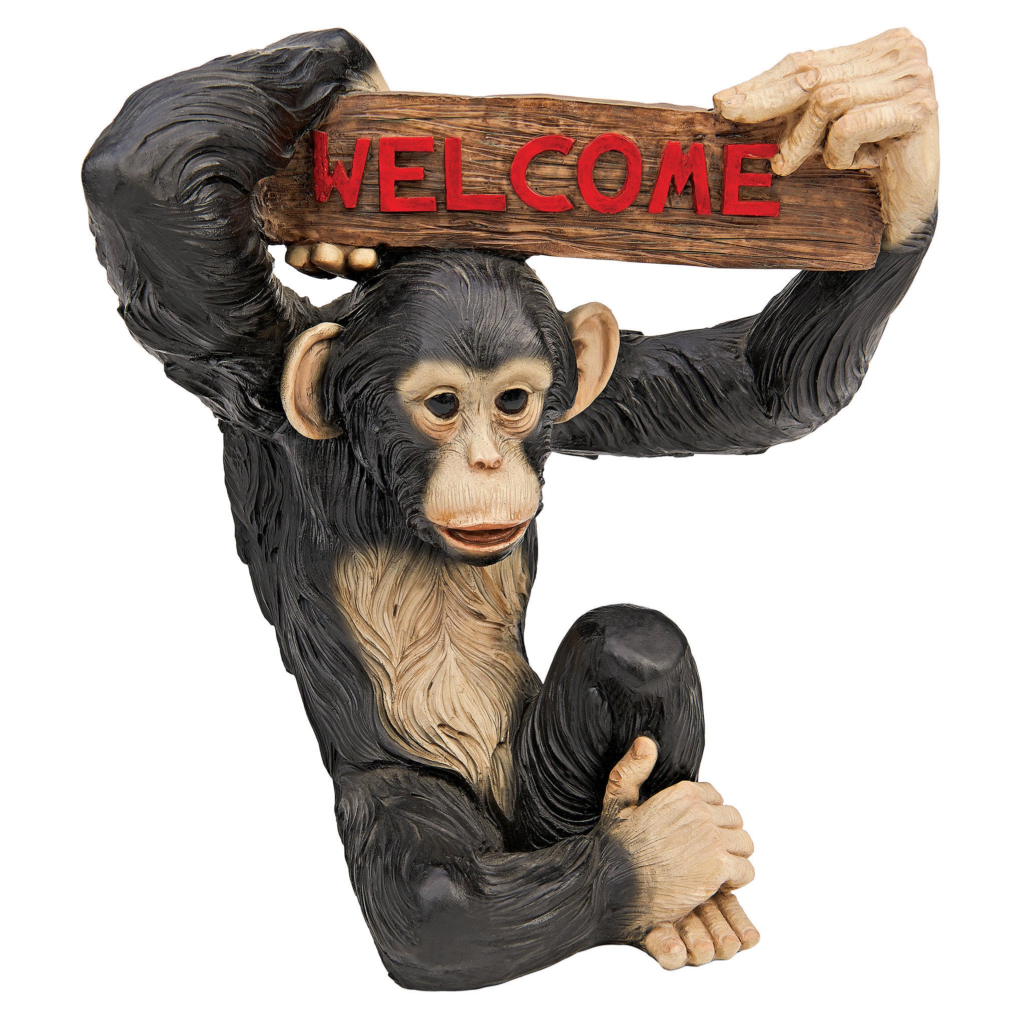 Design ToscanoQL1555141 Monkey Business Jungle Welcome Statue,full color