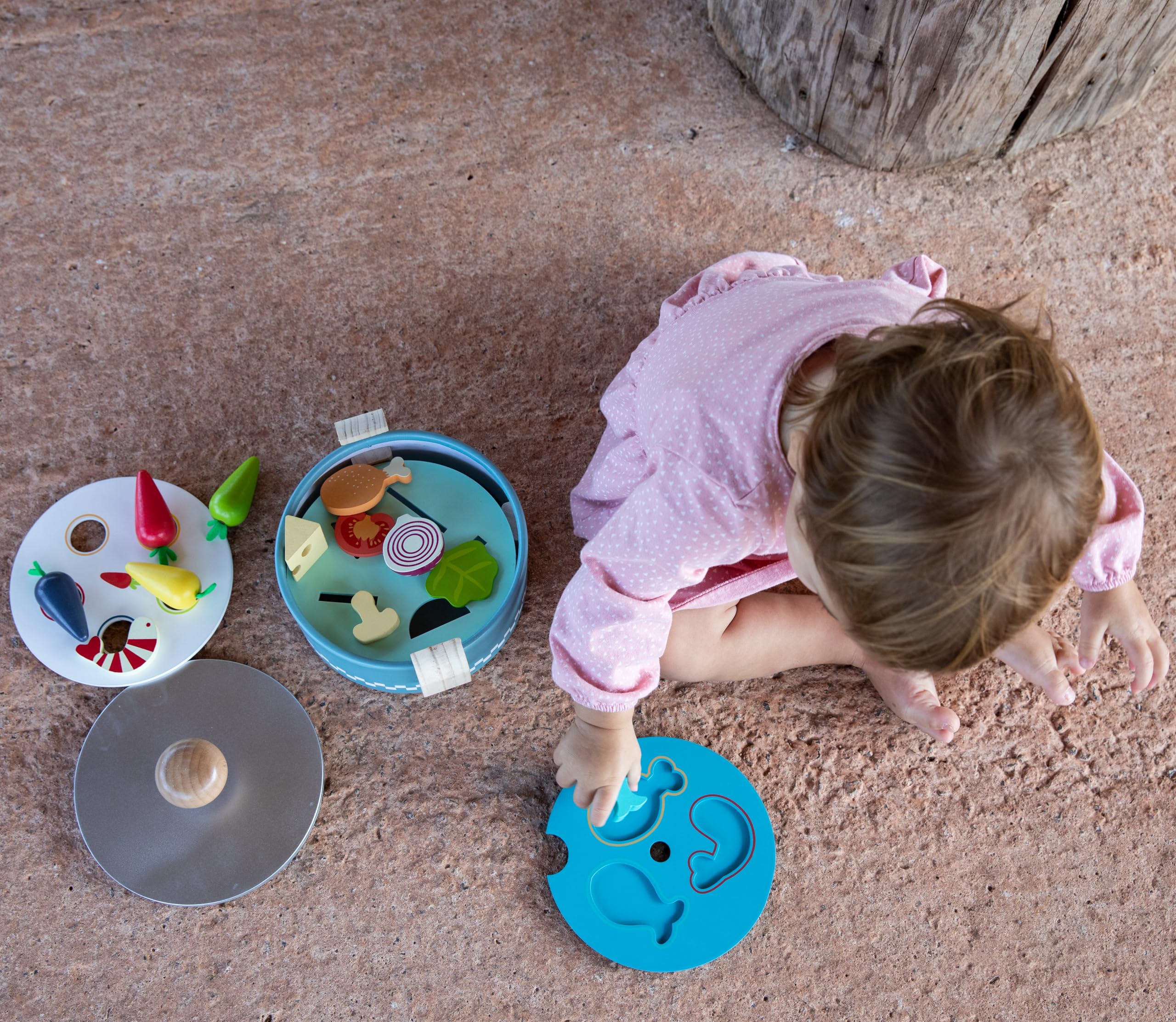Popotte Minus Cuisine et Éveil Jouet en Bois Bébé Dès 18 Mois Jeu Éducatif | Ustensiles miniatures inclus | stimule imagination et imitation | adapté aux petites mains | idée cadeau naissance originale