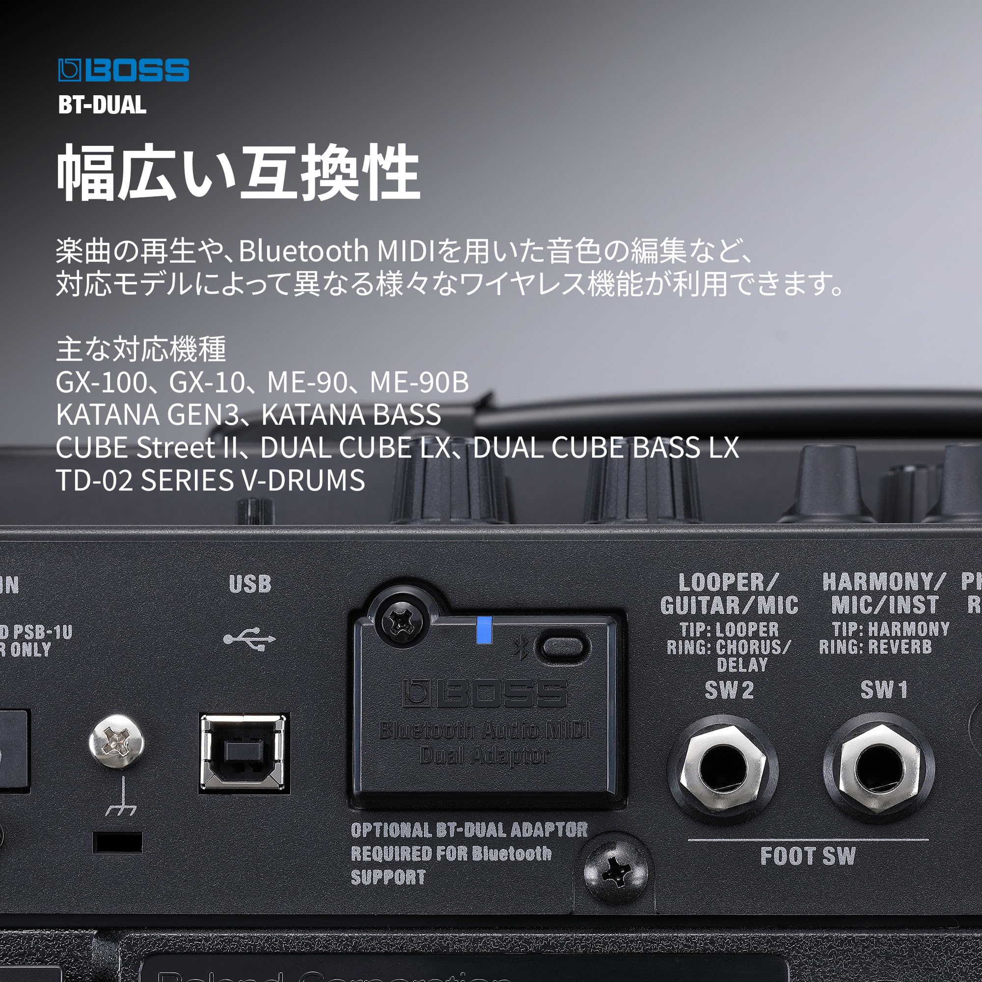 【Bluetoothアダプタ装着済み+アダプタ+バッグ付き】BOSS ME-90 BOSS ME-90 アダプター＆キャリングケース＆BT-DUALセット