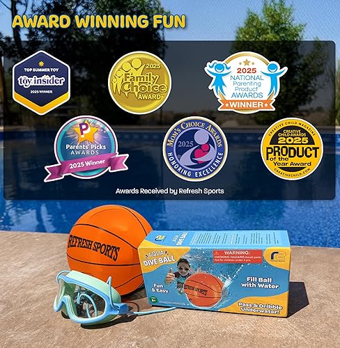 Miniatura 7 de Aqua Dive - Pelota de baloncesto para piscina Los mejores juguetes de piscina de agua para niños de todas las edades Regate y pase bajo el agua