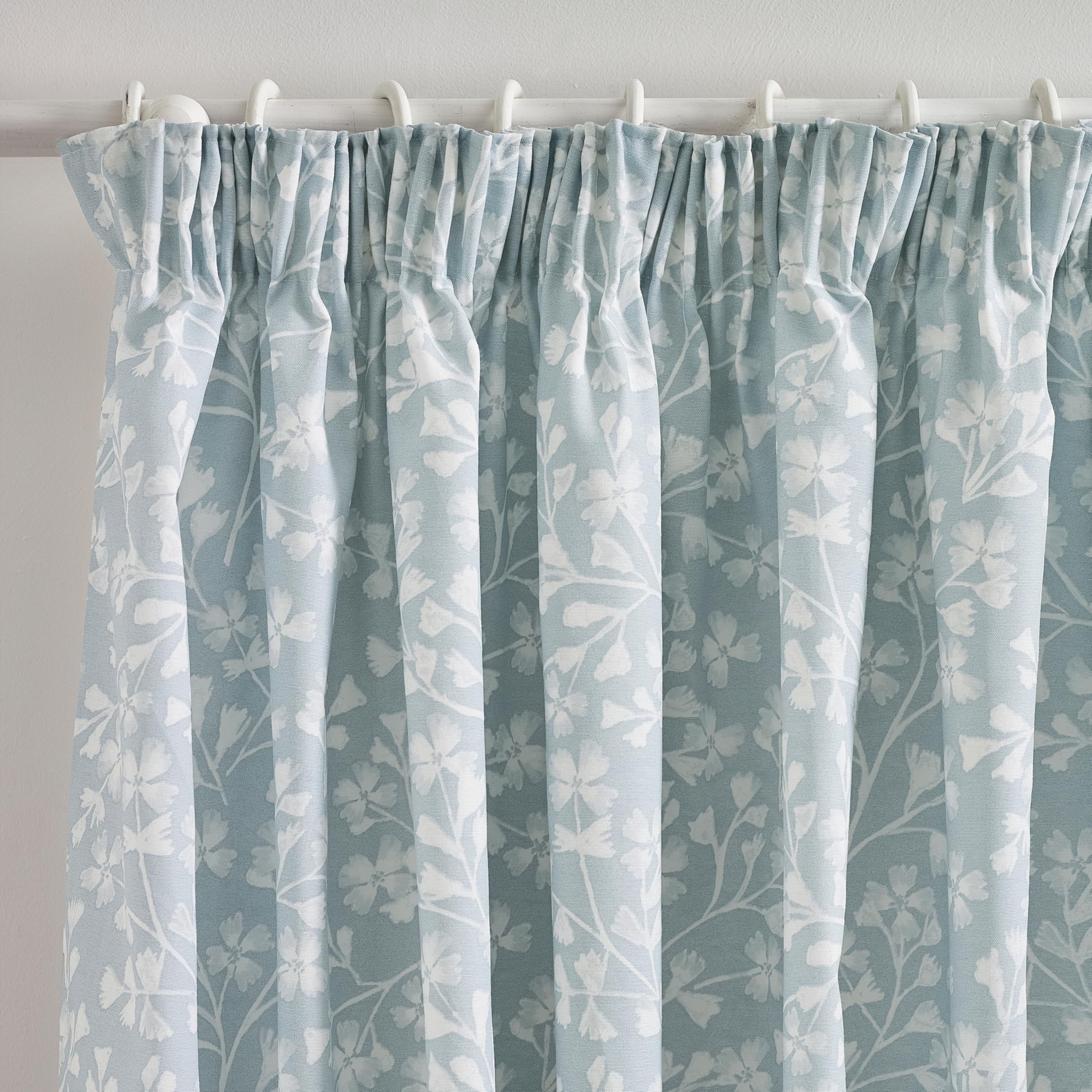 Brooke Floral Lined Pencil Pleat Curtains