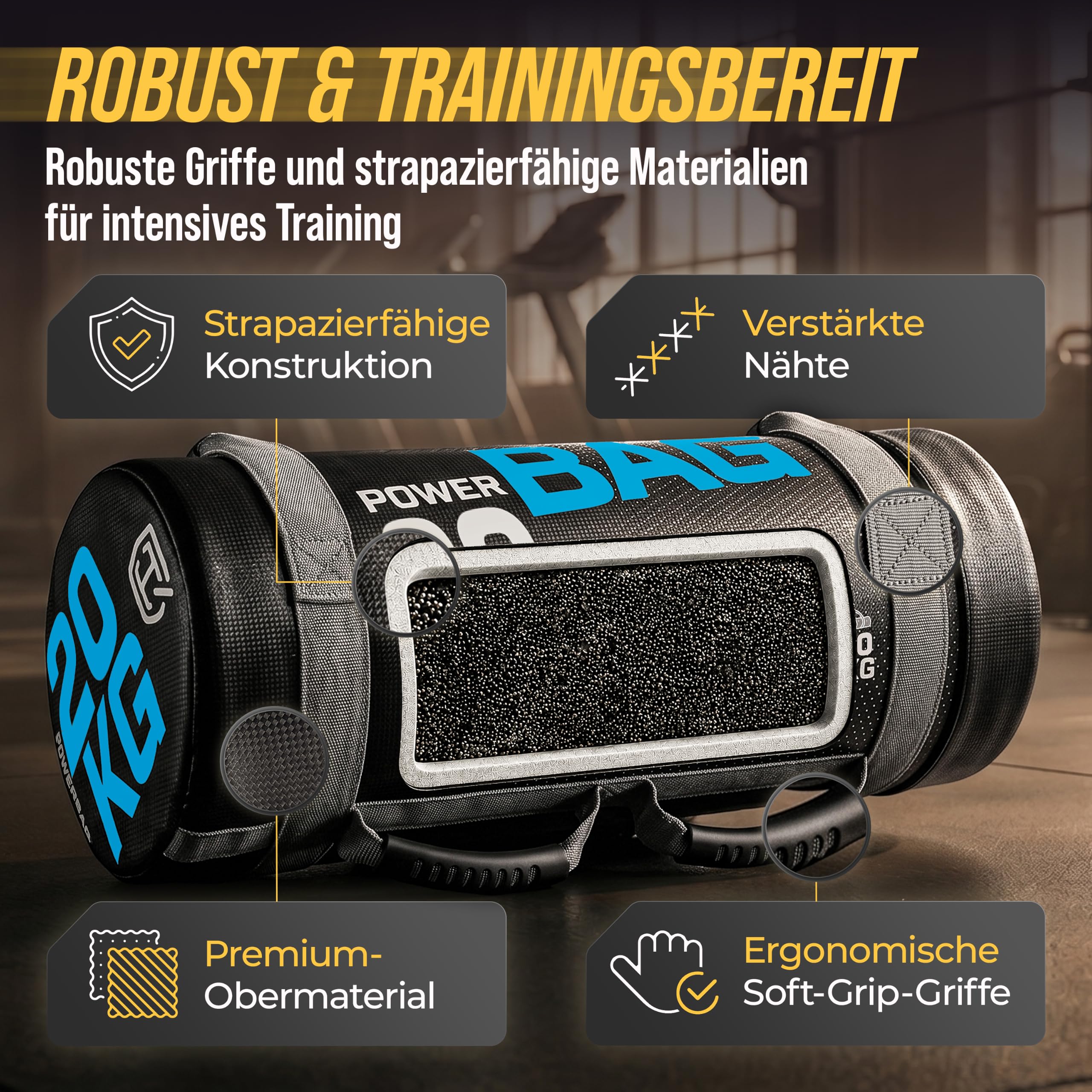 HQ Germany® Power Bag 5-30kg [Eisensand-Kern] - Premium Sandbag