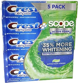 Crest Complete Whitening + Scope Mint Outlast Toothpaste, 5 pk./7.3 oz