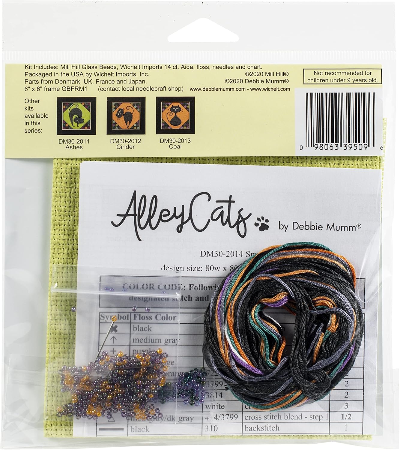 Smoky Cat Beaded Counted Cross Stitch Kit Mill Hill 2020 Debbie Mumm Alley Cats Collection DM302014