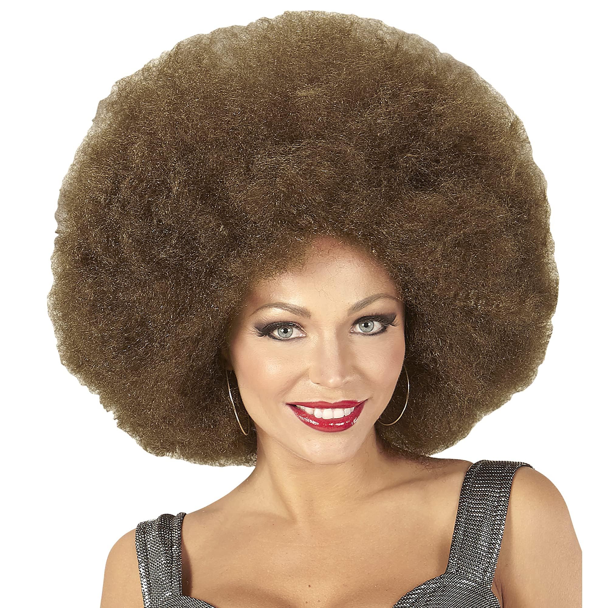 WIDMANN 04671 Adult Ladies Brown Oversized Afro Wig. Perfect for 70s and 80s parties as well any legends of rock!
