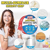 Vista 4 de Cinta de montaje de doble cara, cinta de pared, tiras adhesivas, cinta adhesiva de doble adhesivo, resistente, cinta transparente, cinta