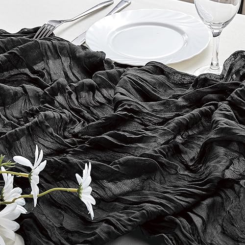 Miniatura 3 de Camino de mesa de gasa de 35 x 118 pulgadas, decoración rústica bohemia de 10 pies para decoración de boda, recepción, despedida de soltera, fiesta