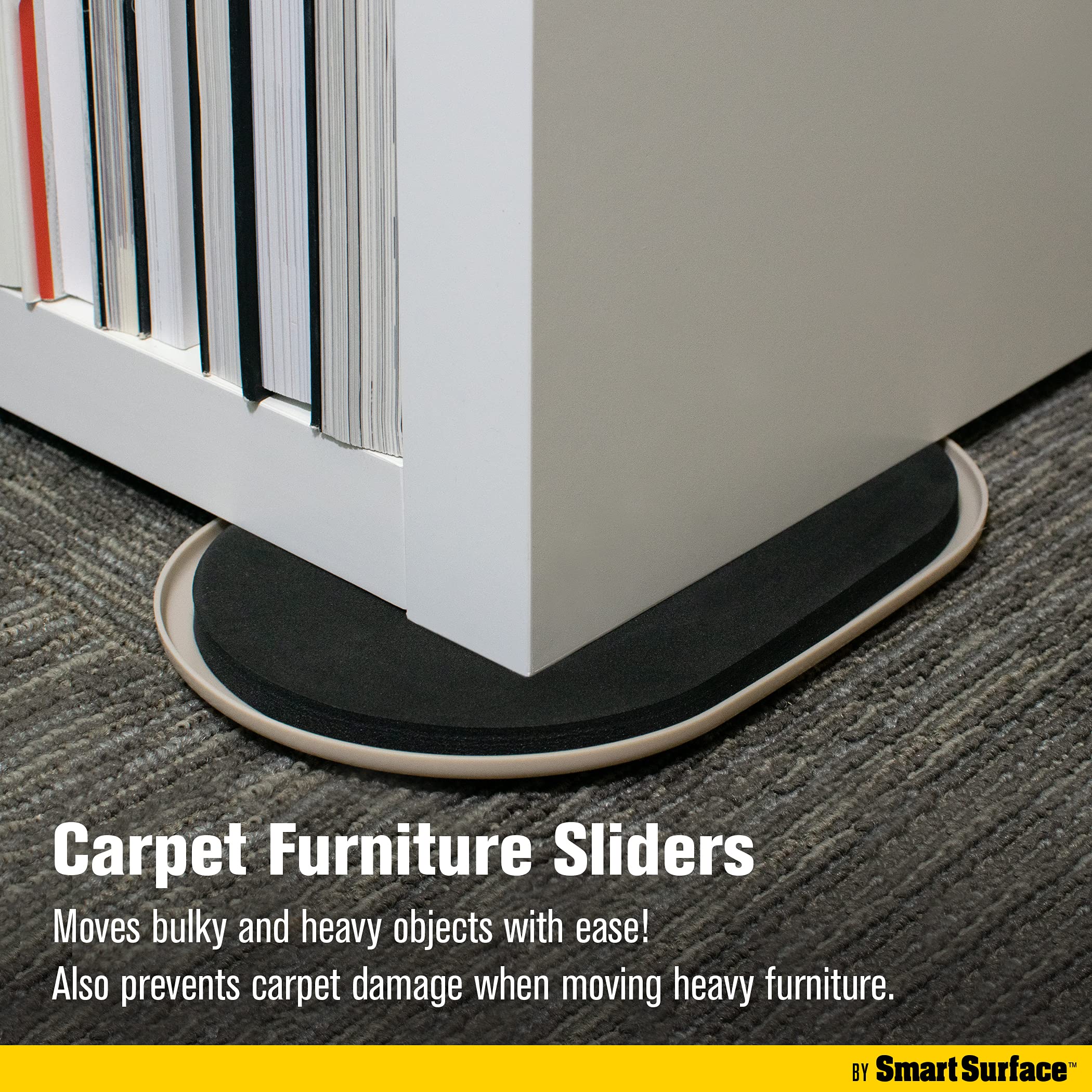 8290 Large XL Reusable Oval Carpet Furniture Sliders 9-1 2 x 5-3 4 4-Pack in Resealable Bag — view 5