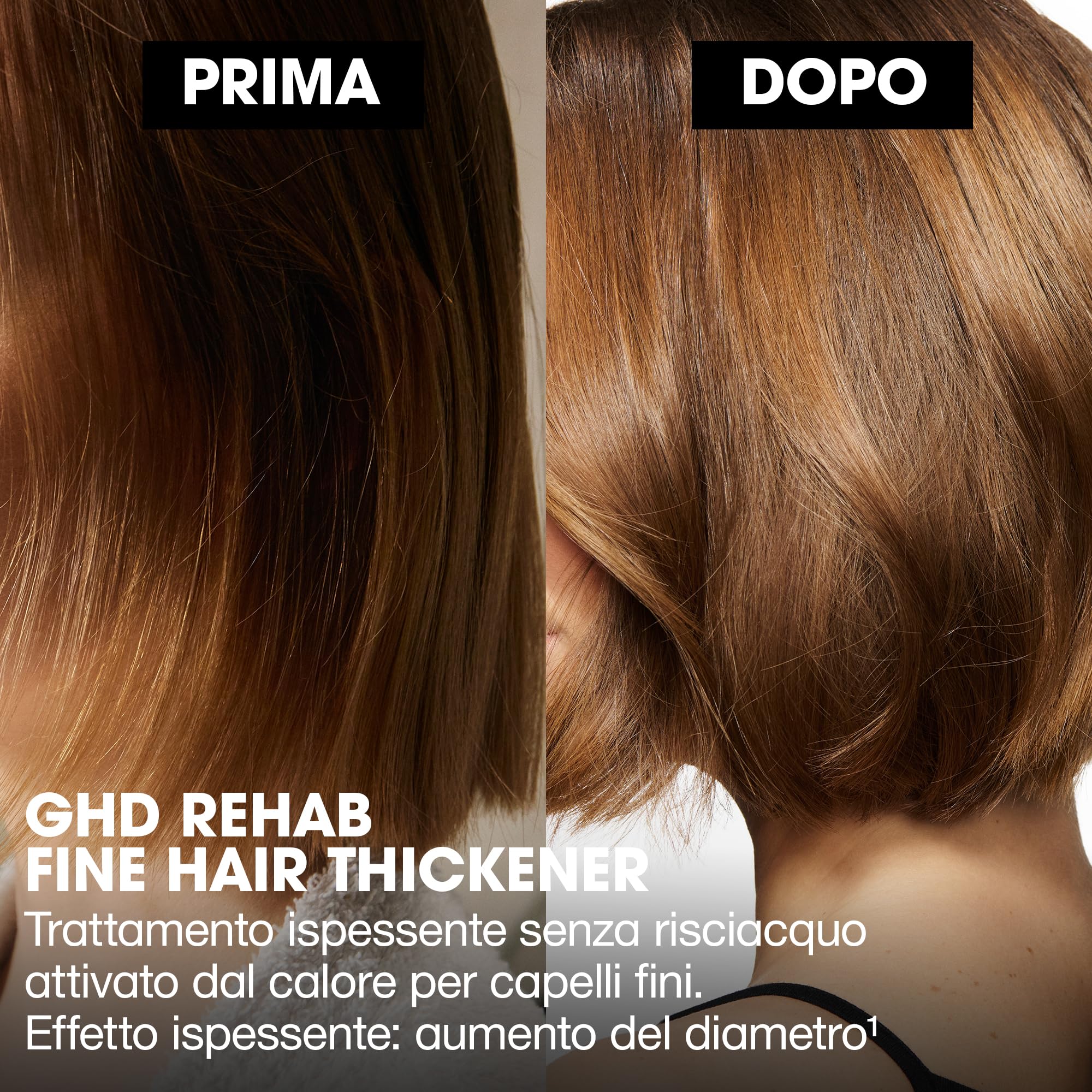 ghd Rehab Fine Hair Thickener, Trattamento senza risciacquo attivato dal calore, Ispessiente, 95 ml