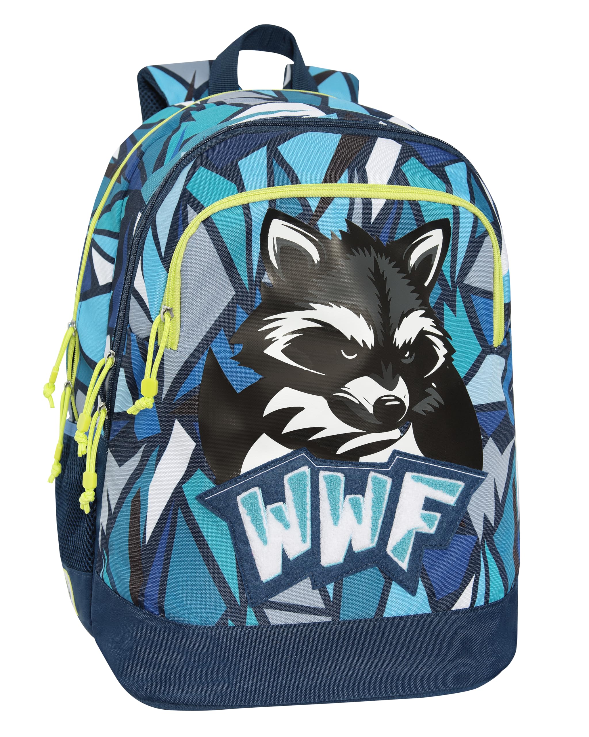 WWF – Mochila escolar para niños y adolescentes, con 3 compartimentos amplios, compartimento para PC, bolsillo frontal, respaldo acolchado y reforzado, correas acolchadas y ajustables, cierres de