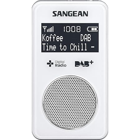 Sangean DPR-34+ tragbares DAB+ Digitalradio (UKW-Tuner, integrierter Lautsprecher, Li-Ion Akku) weiß