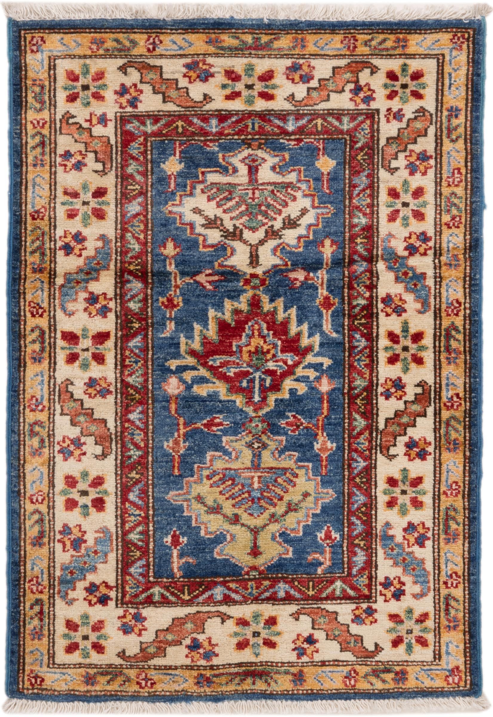 Tapis d'Orient Kazak en laine pour sublimer une entrée ou un bureau