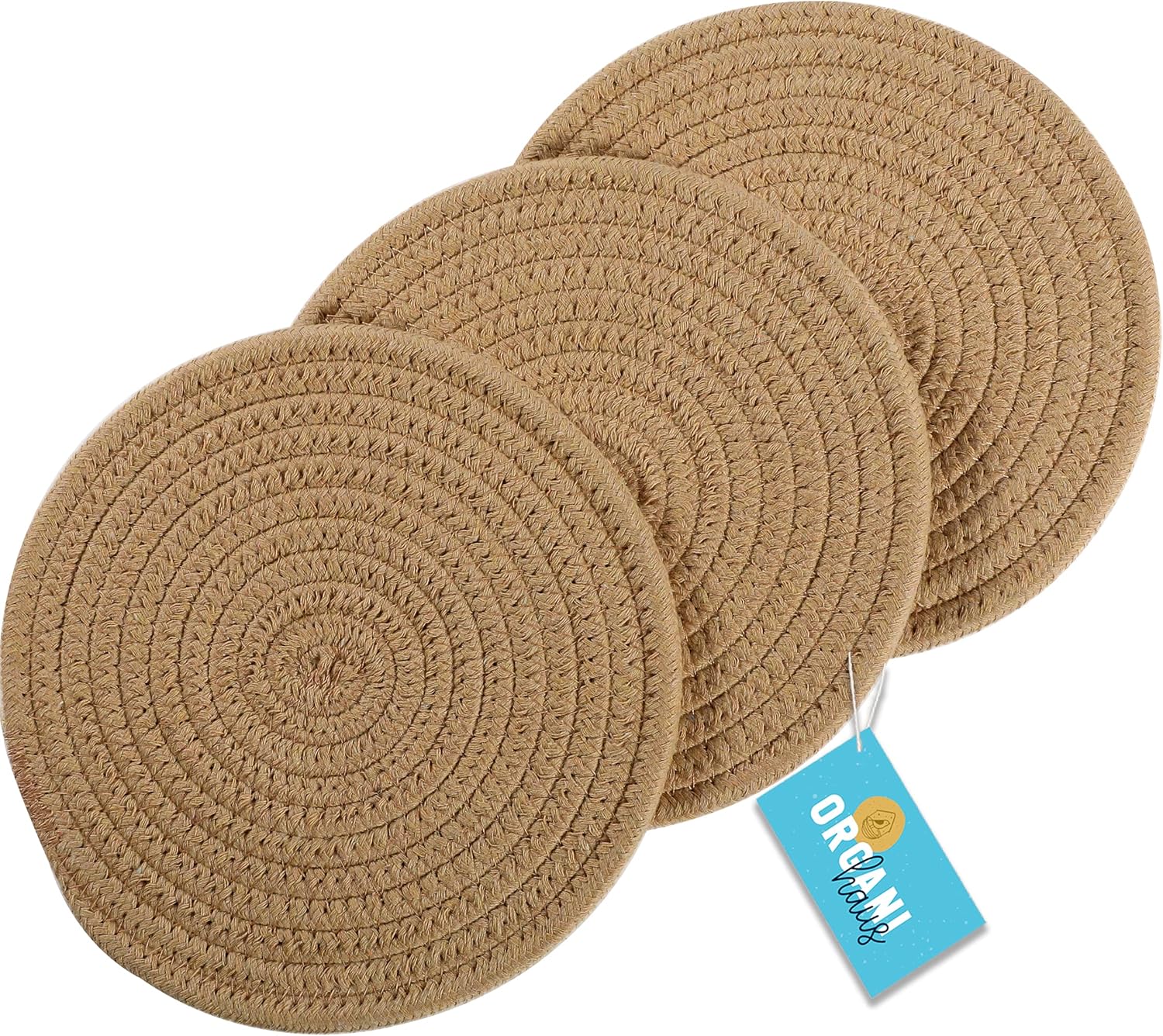 OrganiHaus Set of 3 Hot Plates to Protect Table Dining