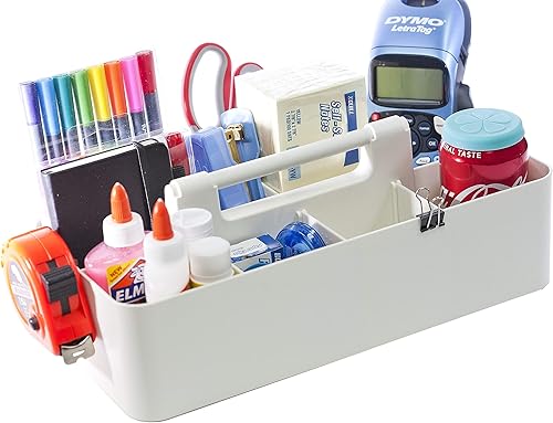 Miniatura 13 de Cesta grande de almacenamiento portátil para escritorio de oficina, contenedor de transporte DIY - HECHO EN EE.UU. (Gris Orión)