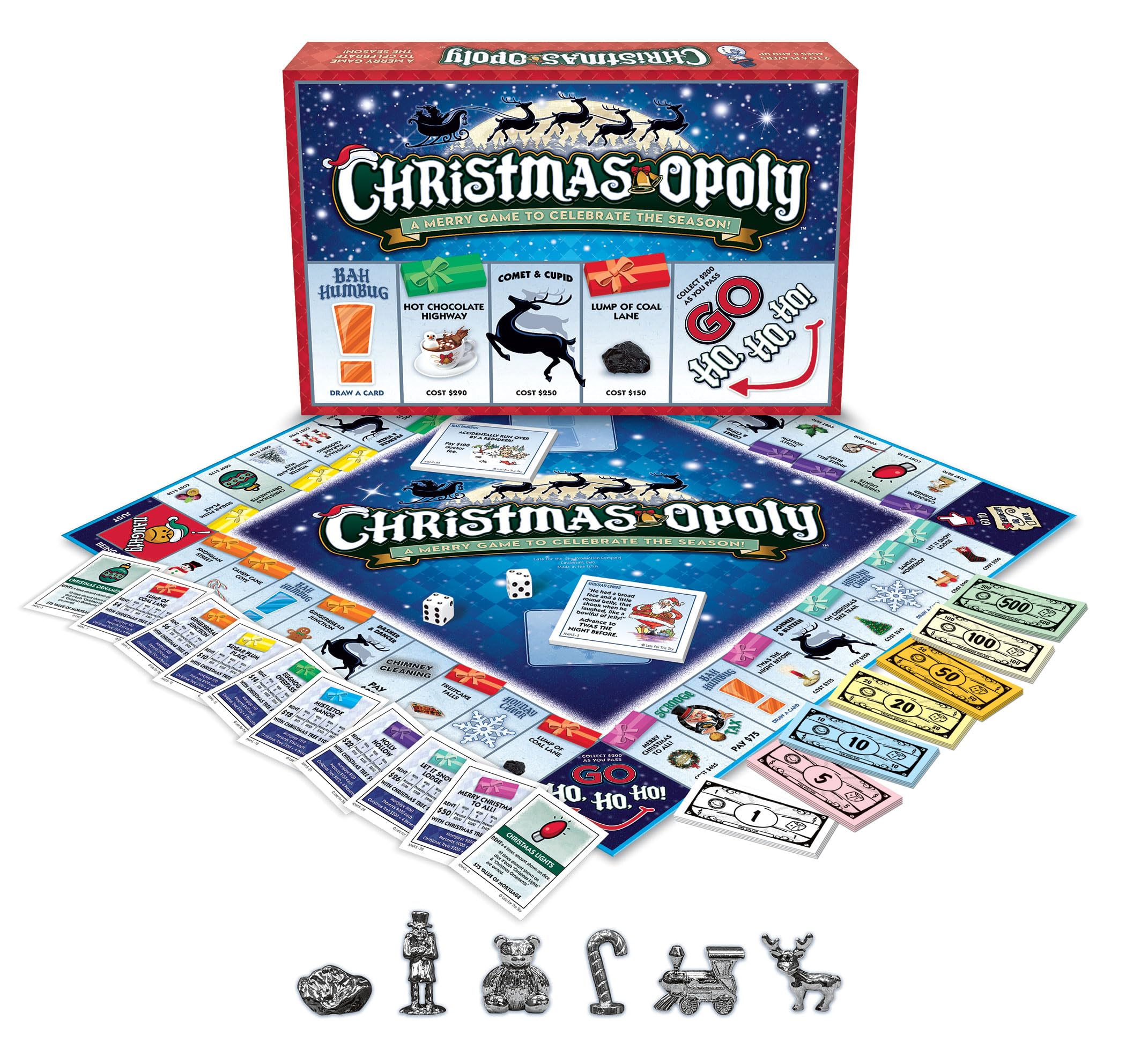 Christmas Opoly Board Game Family Party Fun Gift 2-6 Players