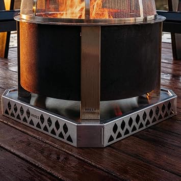 Breeo Base X19 (20.6 Inch) - Fire Pit Mat for Deck Protection - Multi Surface Safe - Superior Heat Protection and Airflow - Stainless Steel Fire Pit Accessory for Outside & Outdoor Surfaces - USA Made