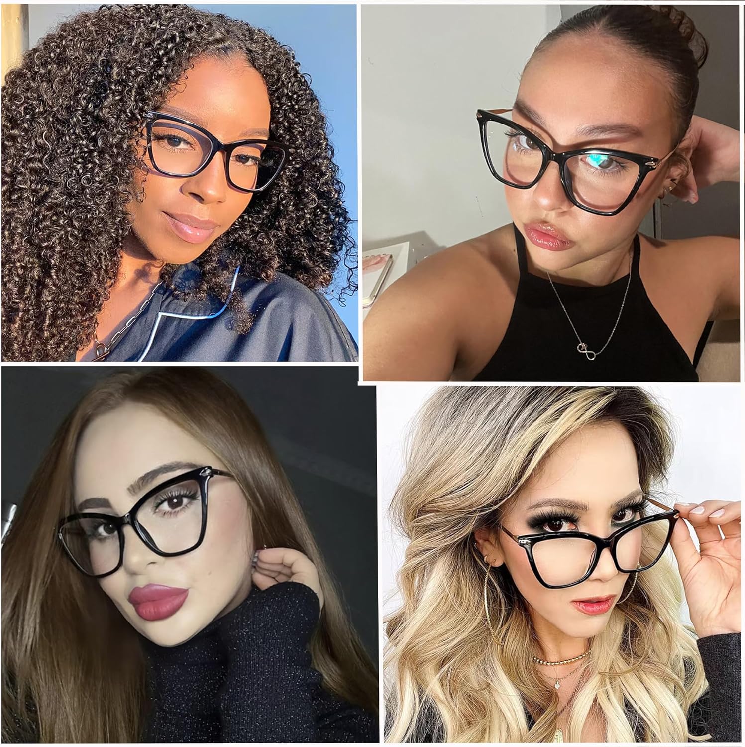 Zeelool Oversized Blue Light Blocking Glasses for Women, Butterfly Glasses Frame Eyeglasses with Clear Lenses Hilary FX0206 - Image 3
