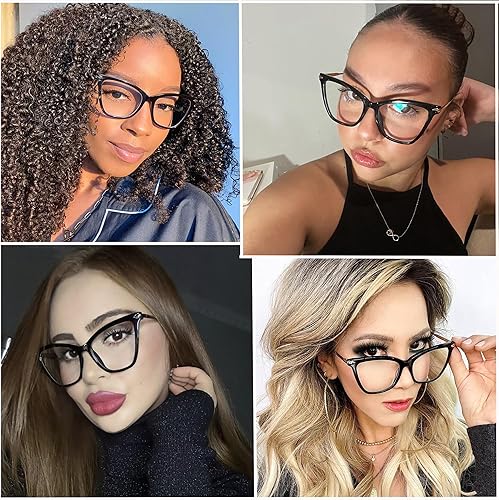 Miniatura 3 de Zeelool Hilary FX0206 - Gafas de gran tamaño con bloqueo de luz azul para mujer, lentes de mariposa con montura transparente