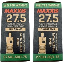 Maxxis 27.5" x 1.50-1.75" Welter Weight Bicycle Inner Tube | Presta or Schrader Valves | Removable Valve Core | Puncture Resistant | 144g MTB Bike Tube