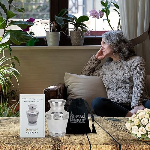 Miniatura 22 de Urnas de bebé para cenizas para niño/niña - Urna azul - Pequeños años para cenizas mujeres - Urnas de cremación para hombres - Urna pequeña - Azul