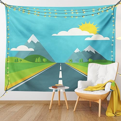 Miniatura 53 de Lunarable Tapiz de rapero, astronauta con un boombox retro para escuchar música en el espacio, impresión de audio de tira cómica, decoración de tela