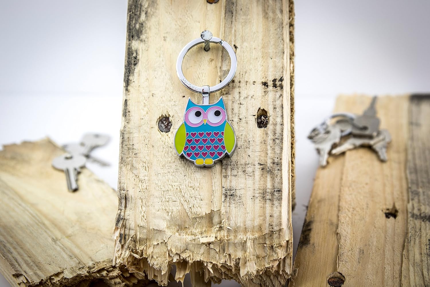 TROIKA Rosy – KR14-13/BL – owl Keychain with Original Troika Keyring – cast Metal/Enamel– Shiny – Chrome Plated – Multicoloured – TROIKA-Original