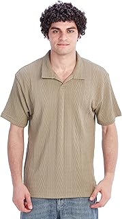 FIRE WOOD Mens V.Knitted Texture Front Open Polo casual