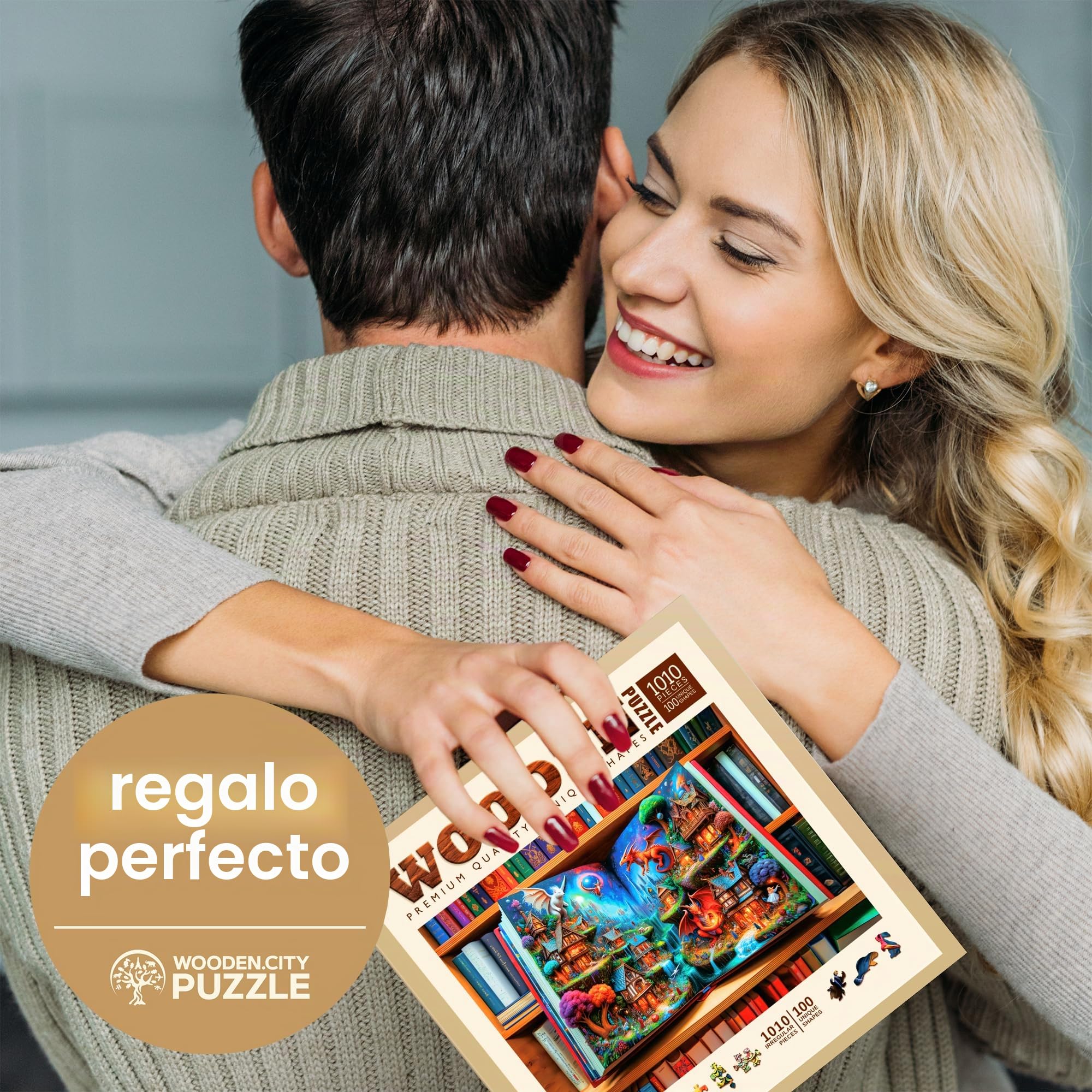 WOODEN.CITY Enchanted Tales Puzzle de 1000 Piezas, Rompecabezas de Madera para Adultos, Tamaño 51,9 x 37,5 cm, Rompecabezas Mágico, Regalo, Hobby.