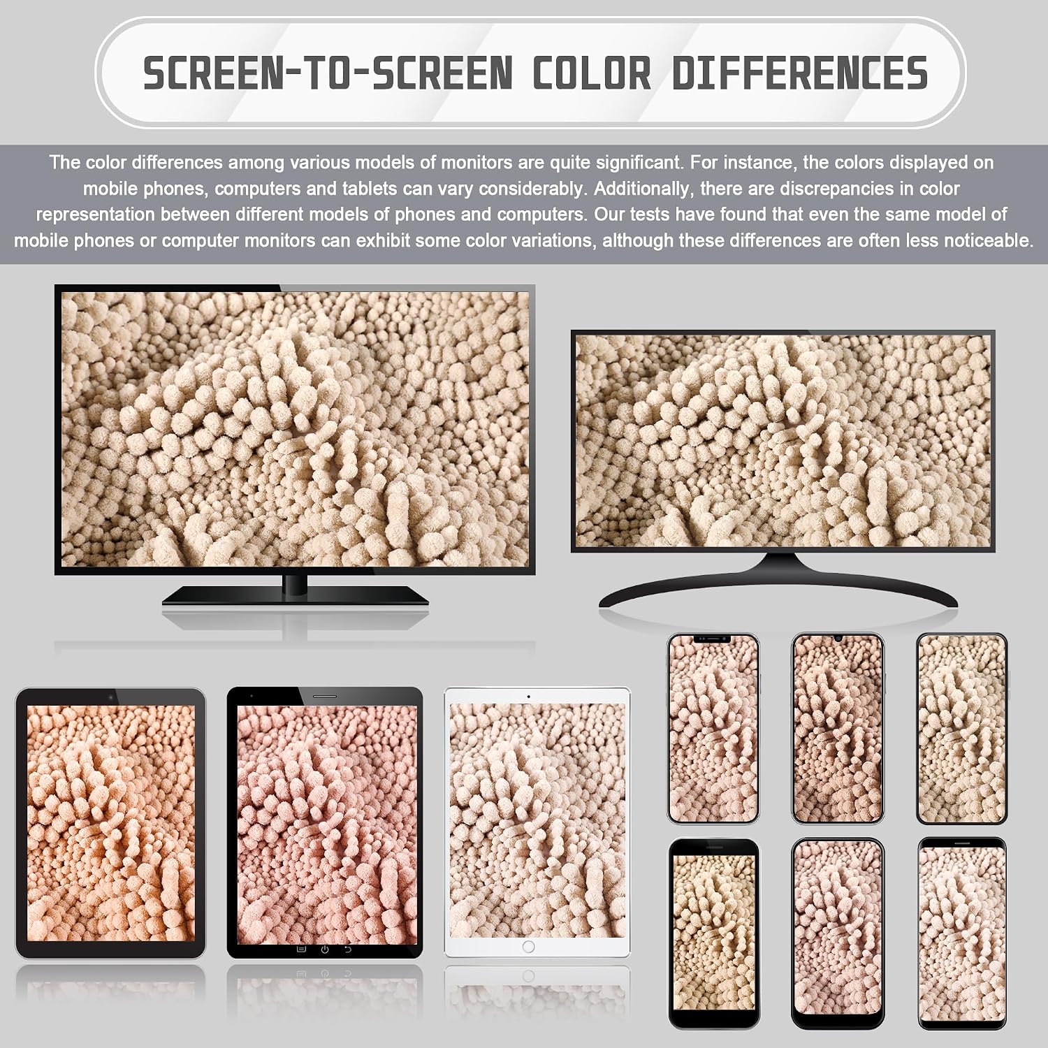 Yimobra Bathroom Rug Mat, Non Slip and Super Absorbent Bath Mat, Machine Washable Quick Dry, Ultra Plush Chenille Shower Rugs for Bathroom Floor Sink Tub and Shower Outside, Beige, 24 x 17 image 3