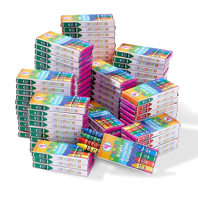 Paquete con 144 Cajitas (4 Crayones por cajita) de Crayones de Cera de Colores