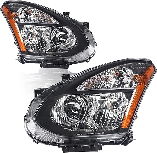 Conjunto de faros delanteros compatible con Nissan Rogue 2008-2013 2014-2015 Rogue Select, faros delanteros del lado del conductor y del pasajero,