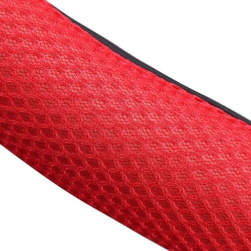 Miniatura 3 de Funda para volante de auto, cojín suave con almohadilla para la mano, ajuste universal para 15'' / 38 cm (rojo)