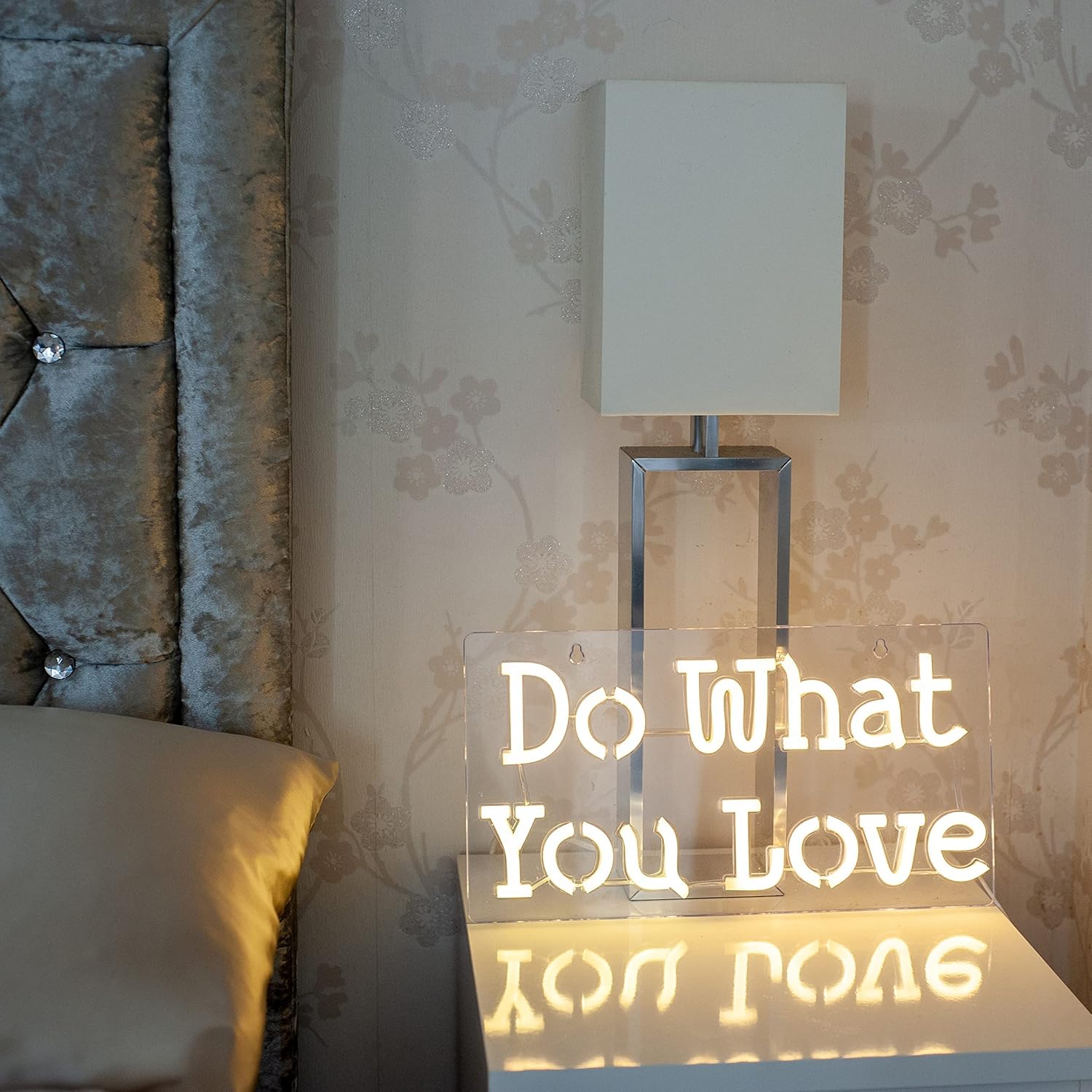Do What You Love Neon Sign 15.7" Soft White Color LED Custom Wall Decor for Home Bedroom Office Salon Party Night Light USB Operated Teen Gift Holiday Decoration
