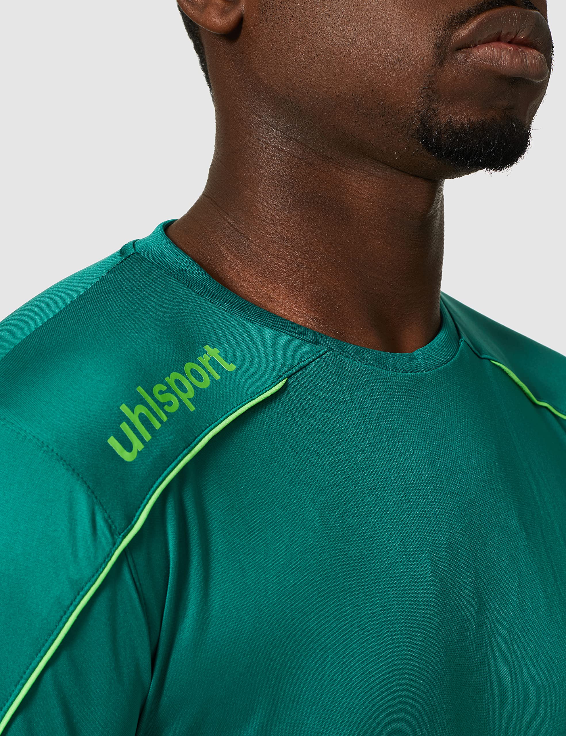 Uhlsport Stream 22 Long Sleeve Jersey Men, White/Red, Moisture Wicking Dry Tech, Size M, Fir Green/Fluo Green, XL - Image 3