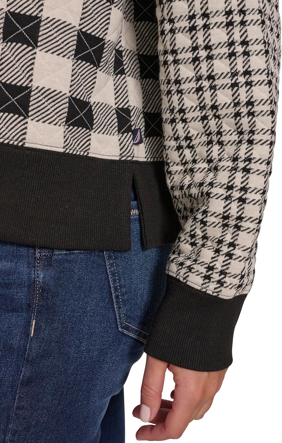 Nautica womens Long Sleeve Plaid Quilted Hoodie - Image 4