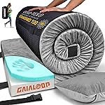 GAIALOOP 3 Inch Memory Foam Camping Mattress, Dual Layer Thick Sleeping Camp Pad for Car Tent Cot, Roll-Up Portable Glamping Floor Bed for Guests Sleepover[Cot: 72 * 24 * 3]