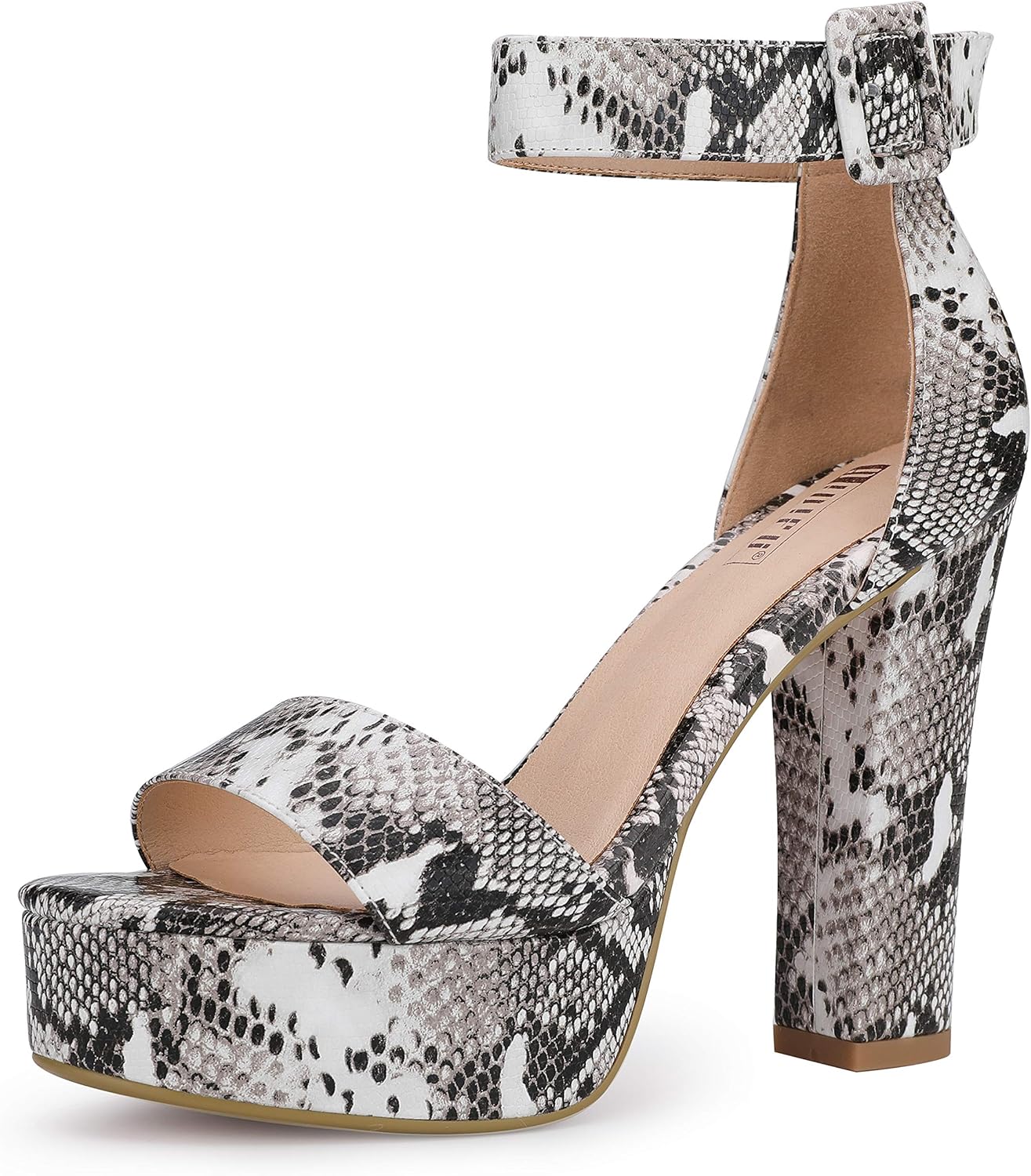 IDIFU IN5 Sabrina Platform Block Chunky High Heels Ankle Strap Heeled Sandals Sexy Wedding Party Dress Shoes for Women Open Toe Heels