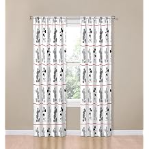 Disney Mickey Mouse Jersey White 4 Piece 84" Curtain/Drapes Set 2 Panels, 2 Tiebacks