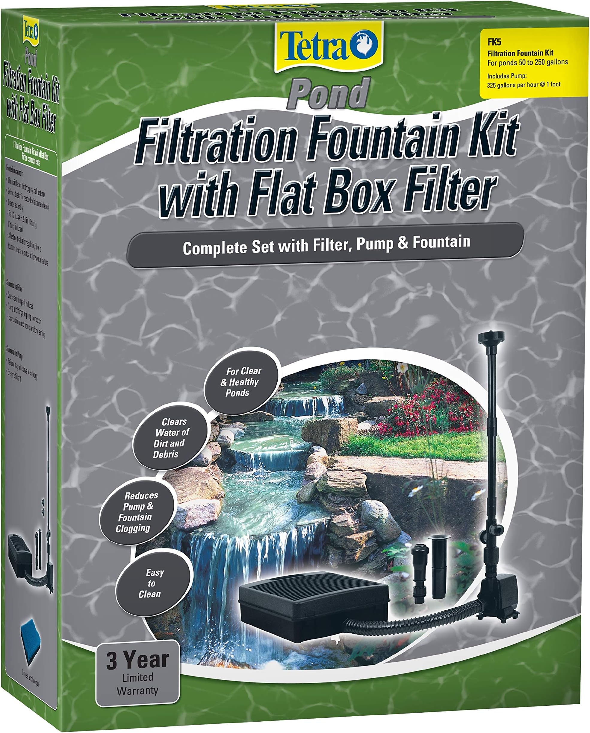 Tetra Pond Filtration Fountain Kit, Includes 3 Fountain Attachments