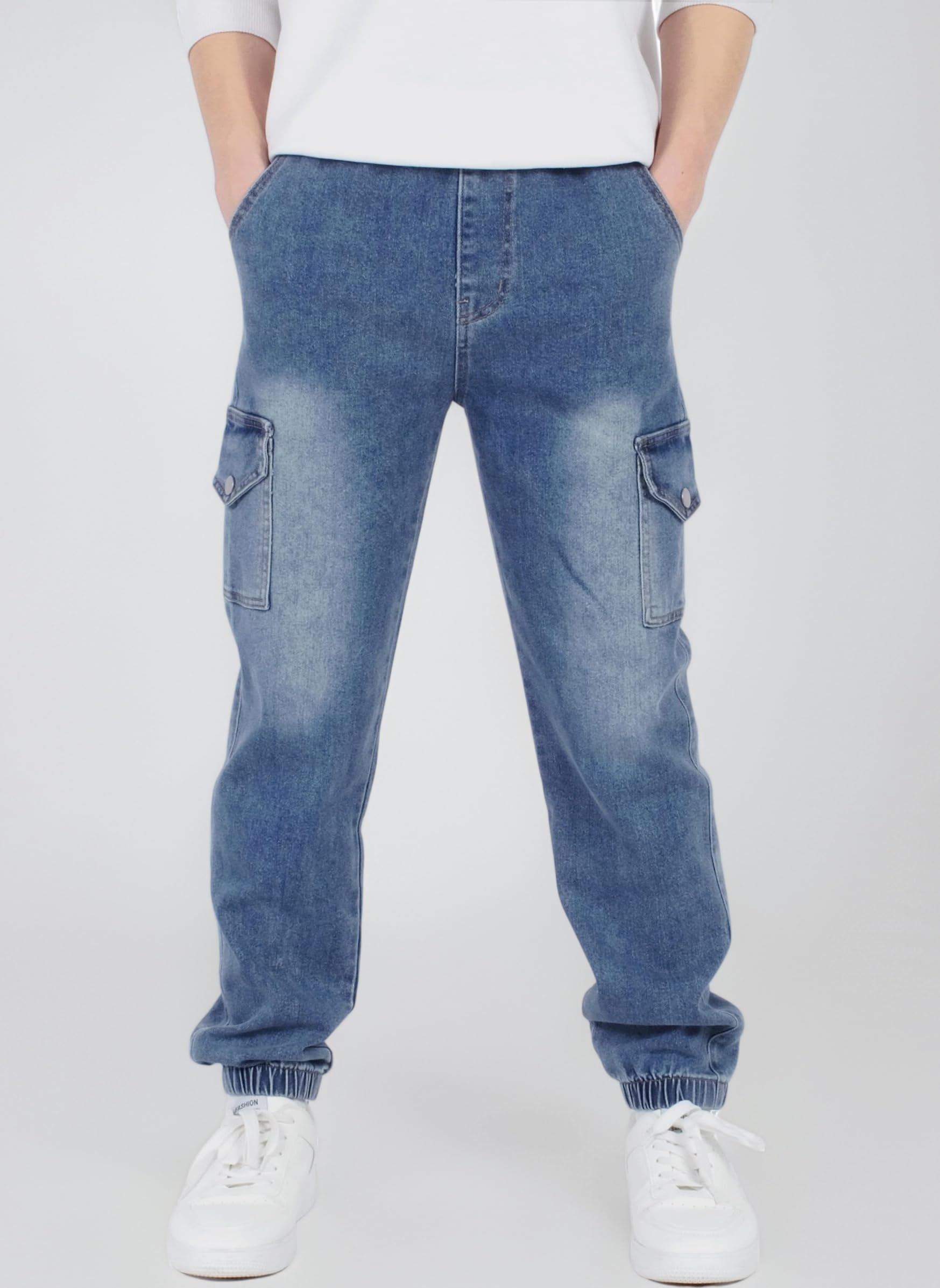 Kids Boys Elasticated Waist Slim Fit Cargo Joggers
