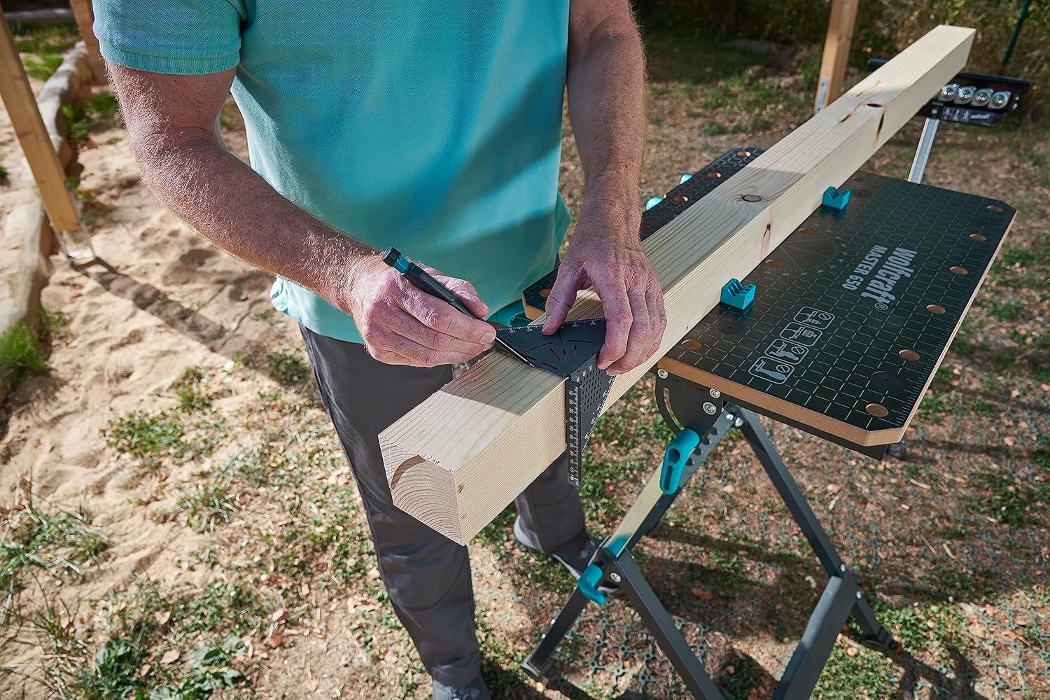 wolfcraft Vario 3D Measuring and Marking Angle I 5209000 I Foldable Project Aid for Measuring on Surfaces and Three-Dimensional Workpieces