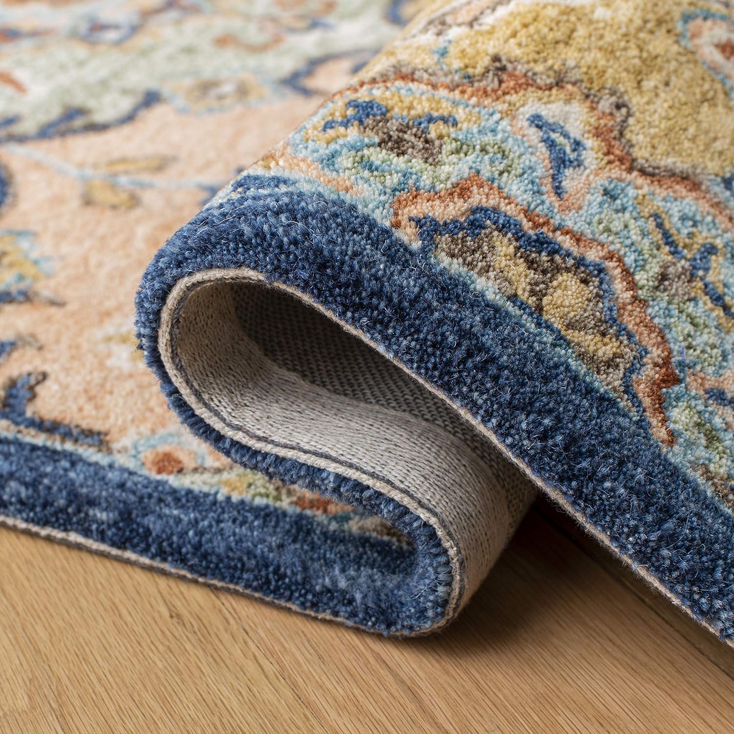 SAFAVIEH Heritage Collection 2'3" x 8' Blue / Rust HG357M Handmade Traditional Oriental Premium Wool Runner Rug
