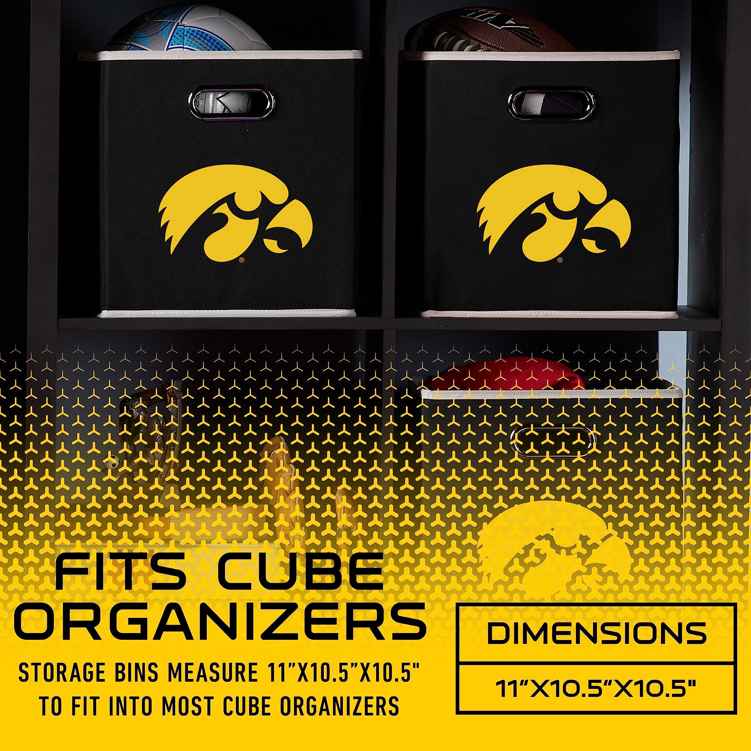 Franklin Sports NCAA Team Fabric Storage Cubes - 11"x10.5"x10.5", Collapsible Bin Organizers - View #12