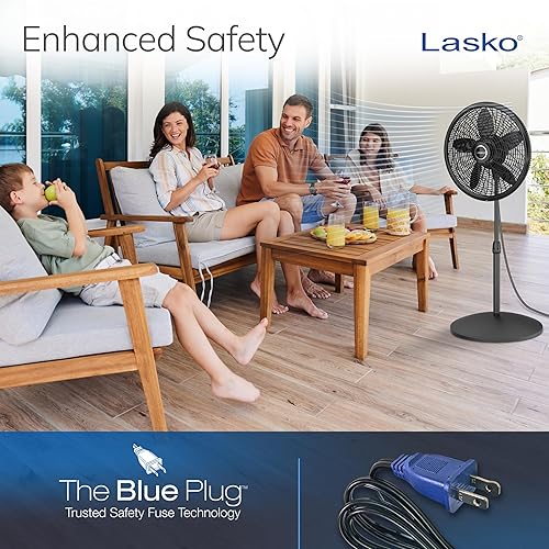 Miniatura 6 de Pedestal Ventilador, ajustable, Negro, 18-pulgadas Lasko Productos 1827 , Plástico, Negro, 18 pulgadas
