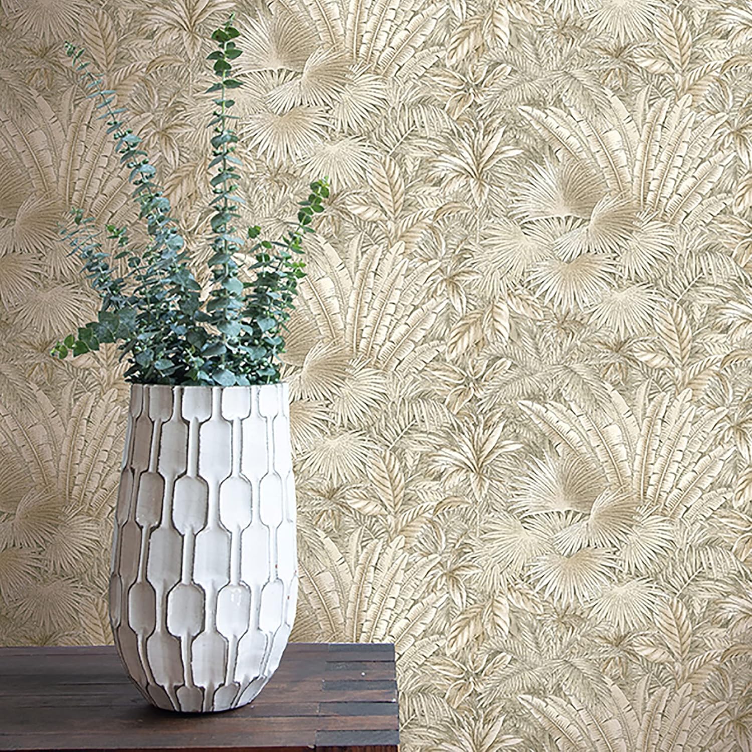 Tommy Bahama - Peel and Stick Designer Wallpaper, Premium Coastal Wallpaper for Bedroom, Powder Room, Kitchen, Self Adhesive, Vinyl, 30.75 Sq Ft Coverage (Bahamian Breeze Collection, Linen)