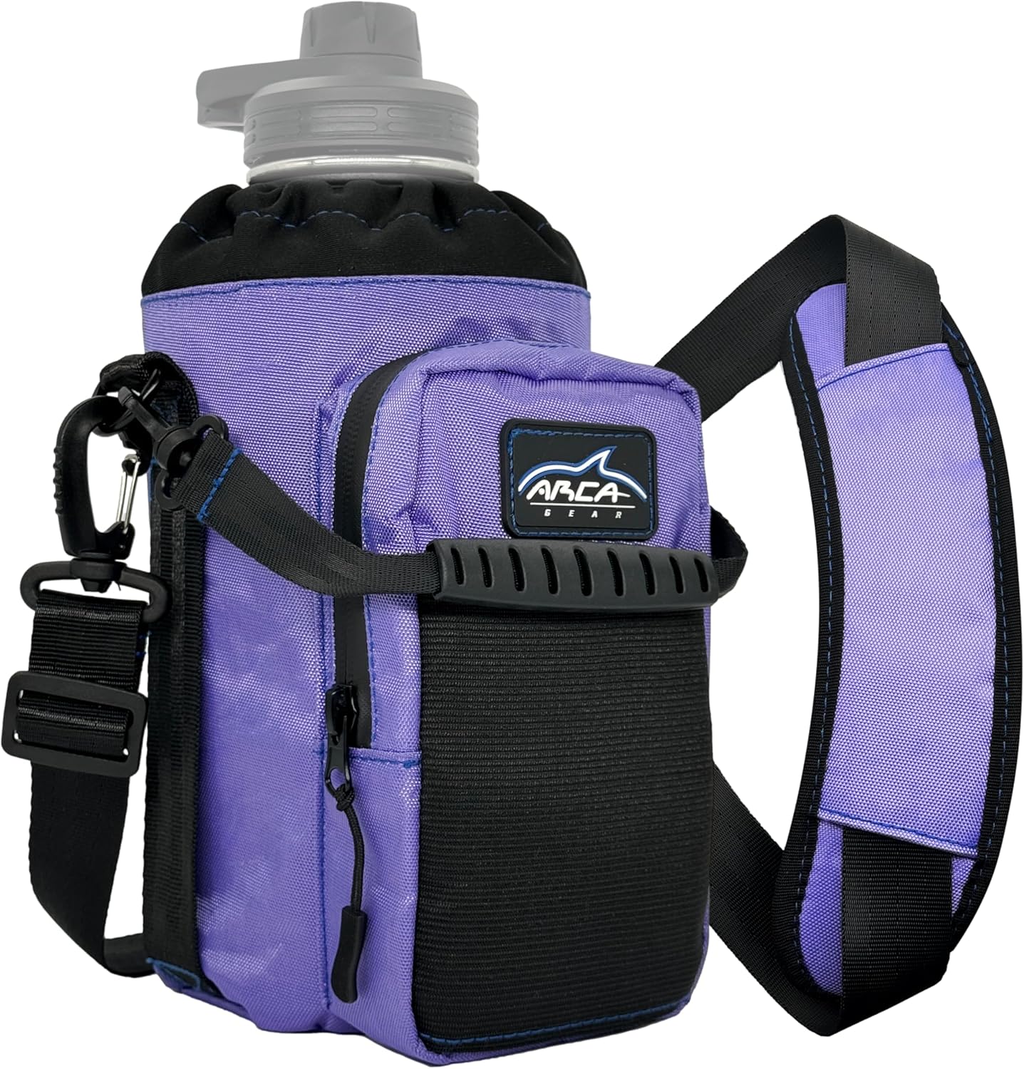 Arca Gear 64 OZ Hydro Carrier Large - Insulated Water Bottle Sling w/Carry Handle, Shoulder Strap, Wallet and Two Pouches - The Perfect Flask Accessory