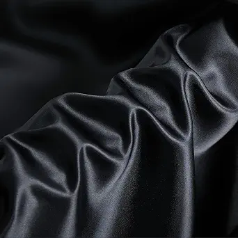 1 Yard 63" Wide Black Satin Fabric for Wedding, Decoration, Party, Fashion, DIY Crafts