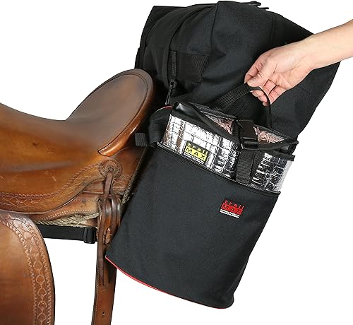 Miniatura 2 de TrailMax Alforjas medianas para montar en senderos bolsas aisladas para caballos bolsas de sillín con bolsa de cantle desmontable juego de bolsa de