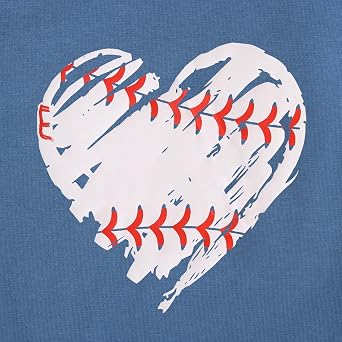 Baseball Shirt for Toddler Boy Girl Baseball Heart Graphic T-Shirt Kids Game Day Short Sleeve Summer Tee Tops