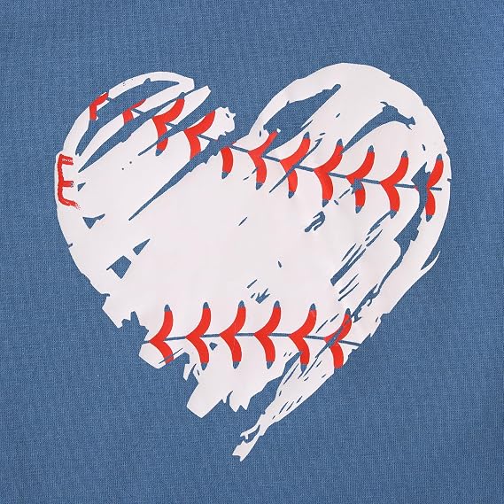 Baseball Shirt for Toddler Boy Girl Baseball Heart Graphic T-Shirt Kids Game Day Short Sleeve Summer Tee Tops